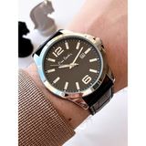 Pierre Cardin 800411F08SY Pierre Cardin Deri Kordon Erkek Kol Saati 30 mt Su Gecirmez + Kaplan Gözü Bileklik - Siyah