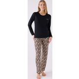 Pierre Cardin 8891 Paris Kadın Yuvarlak Yaka Siyah Uzun Kol Pijama Takım