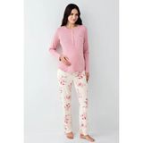 Pierre Cardin 9059 Hamile Lohusa Düğmeli Bisiklet Yaka Pijama Takımı-Gülkurusu
