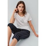 Pierre Cardin 9207 Kadın Kapri Pijama Takım - Beyaz
