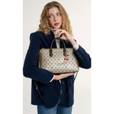 Pierre Cardin Altın Monogram Fermuar Kapamalı Ayarlanabilir Çıkarılabilir Askılı Kadın Omuz Çantası 05PC25K10352 - Genişlik x Yükseklik x Derinlik: 32x22x11 cm - Altın - Gold
