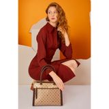 Pierre Cardin Altın Monogram Kadın Omuz Çantası 05PO22Y1531