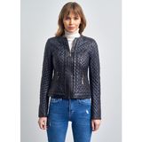 Pierre Cardin Amelie Kapitone Slim Fit Deri Mont - Kırmızı - Narçiçeği - 36