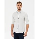 Pierre Cardin Bej Regular Fit Uzun Kollu Gömlek - Renkli - 2XL