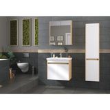 Pierre Cardin Biani Bodrum 65CM Safir Meşe Banyo Dolabı (Ayna,lavabo,alt Dolap) - Beyaz Ahşap
