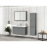 Pierre Cardin Biani Dikili 65CM Matte Grey(Gri) Banyo Dolabı (Ayna,lavabo,alt Dolap) - Antrasit - Gri