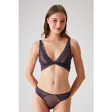 Pierre Cardin Blueberry 4833 Dantel Detaylı Dekolteli Bralet Sütyen ve Tanga Iç Çamaşır Takımı