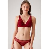 Pierre Cardin Bordo 4821 Biella Soft Push Up Dolgulu Çiçekli Bralet Sütyen Takımı / Iç Çamaşır Takım
