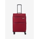 Pierre Cardin Bordo Unisex Çekçekli Kumaş Valiz 04PC6050-02-BR