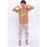 Pierre Cardin But First Coffee Camel Kız Çocuk Pijama Takımı - 4 - 5 Yaş