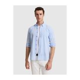 Pierre Cardin Buz Mavi Keten Karışımlı Regular Fit Uzun Kollu Erkek Gömlek 50325356-VR095