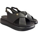Pierre Cardin Çift Bantlı Topuklu Anatomik Bayan Sandalet - Siyah