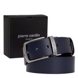 Pierre Cardin Çift Yönlü Deri Erkek Kemeri (En 4 cm) PC4099 (Lacivert, 135 CM)