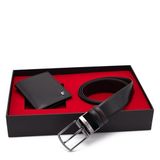 Pierre Cardin Çift Yönlü Deri Kemer & Cüzdan İkili Set PCCİFT01SK-1135A2C (Siyah, 115 CM)