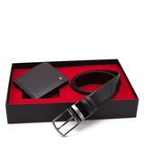 Pierre Cardin Çift Yönlü Deri Kemer & Cüzdan İkili Set PCCİFT01SK-2060A55 (Siyah, 130 CM)