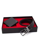Pierre Cardin Çift Yönlü Deri Kemer & Cüzdan İkili Set PCCİFT04SK-2060A55 (Siyah, 110 CM)