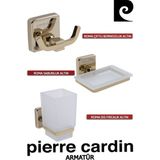 Pierre Cardin Çiftli Bornozluk Altın + Altın Sabunluk + Diş Fırçalık Altın - Inox
