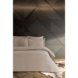 Pierre Cardin Çizgili Saten Nevresim Takımı Çift Kişilik Voyage Bej - 200 x 220 cm