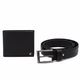 Pierre Cardin Deri Cüzdan & Kemer İkili Set PC2009-22060S2W (Siyah, 110 CM)