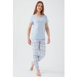 Pierre Cardin Dream Mavi Kadın Kısa Kol Pijama Takım