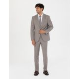 Pierre Cardin Erkek %100 Yün Açık Kahverengi Slim Fit Takım Elbise 50272759-VR002 - 48 - 6 Drop