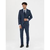 Pierre Cardin Erkek %100 Yün Ekose Lacivert Ekstra Slim Fit Takım Elbise 50273458-VR033 - 6 Drop - 46