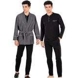 Pierre Cardin Erkek 3lü Kısa Röpteşambır Set - Siyah