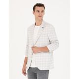 Pierre Cardin Erkek Açık Gri Pamuk Karışımlı Slim Fit Ekose Ceket 50267015-VR001 - 6 Drop