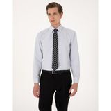 Pierre Cardin Erkek Açık Gri Regular Fit Uzun Kollu Basic Gömlek 50316742-VR001