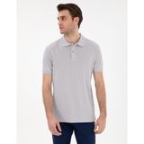 Pierre Cardin Erkek Açık Gri Slim Fit Kıvrılmaz Polo Yaka Basic Tişört 50302561-VR001