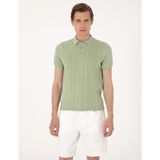 Pierre Cardin Erkek Açık Haki Slim Fit %100 Pamuk Polo Yaka Triko Tişört 50305976-VR183 - XL