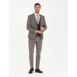 Pierre Cardin Erkek Açık Kahverengi Yelekli Ekose Takım Elbise 50281897-VR002 - 46 - 6 Drop
