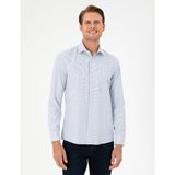 Pierre Cardin Erkek Açık Mavi Çizgili Slim Fit Uzun Kollu Gömlek 50294159-VR003