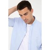Pierre Cardin Erkek Acik Mavi Gömlek - 2XL - Renkli