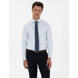 Pierre Cardin Erkek Açık Mavi Likralı Kolay Ütülenebilir Slim Fit Basic Gömlek 50313178-VR003 - 3XL