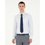 Pierre Cardin Erkek Açık Mavi Parlak Saten Regular Fit Uzun Kollu Basic Gömlek 50286106-VR003