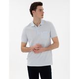 Pierre Cardin Erkek Açık Mavi Regular Fit %100 Pamuk Polo Yaka Basic Tişört 50306552-VR095 - Buz Mavisi