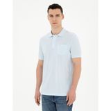 Pierre Cardin Erkek Açık Mavi Regular Fit Basic Tişört 50280753-VR095 - Buz Mavisi - XXXL