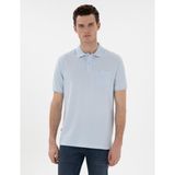 Pierre Cardin Erkek Açık Mavi Regular Fit Kıvrılmaz Polo Yaka Basic Tişört 50302538-VR003