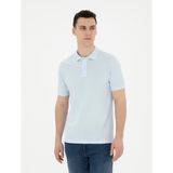 Pierre Cardin Erkek Açık Mavi Slim Fit Basic Tişört 50280754-VR095 - Buz Mavisi