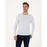 Pierre Cardin Erkek Açık Mavi Slim Fit Bisiklet Yaka Basic Triko Kazak 50314192-VR003 - 2XL