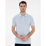 Pierre Cardin Erkek Açık Mavi Slim Fit Kıvrılmaz Polo Yaka Basic Tişört 50302561-VR003 - 2XL