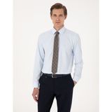Pierre Cardin Erkek Açık Mavi Slim Fit Uzun Kollu Basic Gömlek Casual Günlük Stil - 3XL