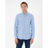 Pierre Cardin Erkek Açık Mavi Slim Fit Uzun Kollu Gömlek 50298878-VR003 - XL