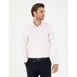 Pierre Cardin Erkek Açık Pembe Slim Fit Armürlü Uzun Kollu Gömlek 50294742-VR078