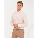 Pierre Cardin Erkek Açık Sarı Slim Fit Uzun Kollu Gömlek 50247542-VR004 - 2XL