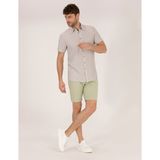 Pierre Cardin Erkek Açık Yeşil Slim Fit Keten Karışımlı Beli Lastikli Bermuda Şort 50264863-VR092 - 42
