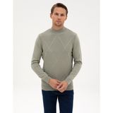 Pierre Cardin Erkek Ada Çayı Slim Fit Yarım Balıkçı Yaka Triko Kazak 50317520-VR255 - 2XL