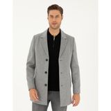 Pierre Cardin Erkek Antrasit Ekstra Slim Fit Yün Karışımlı Kaşe Kaban 50297487-VR006 - 54