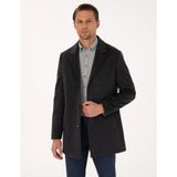 Pierre Cardin Erkek Antrasit Ex. Slim Fit Yün Karışımlı Kaşe Kaban 50314200-VR006 - 46